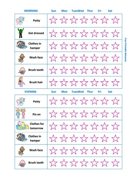 Daily Behavior Chart Printable Pdf Download