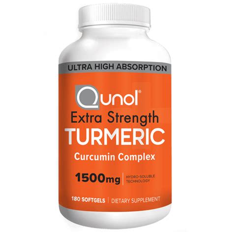 Qunol Extra Strength Turmeric Curcumin Complex 1 500 Mg 180 Sgels
