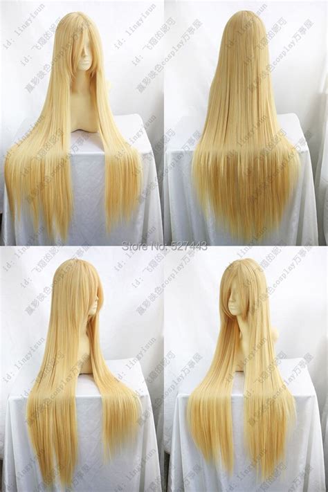 F Y20157Wholesale COS WIGS Long Cosplay Warm Blonde Straight Wig 100CM