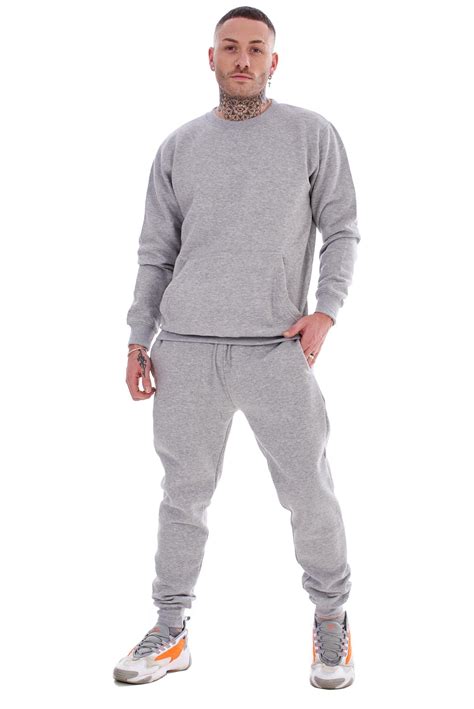 Mens Plain Tracksuit Branded Fleece Pullover Sweatshirts Cotton Jogging