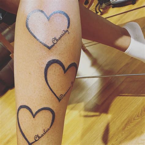 Three Hearts Names Tattoo Heart Tattoos With Names Tattoos Heart Tattoo