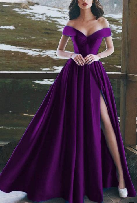 Purple Prom Dressespurple Evening Gownlong Prom Dresssexy Prom Dresses Cg2454 In 2022