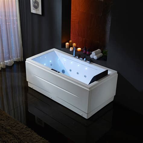 Luxury 67 Modern Acrylic White Corner Air Whirlpool Jetted Bathtub