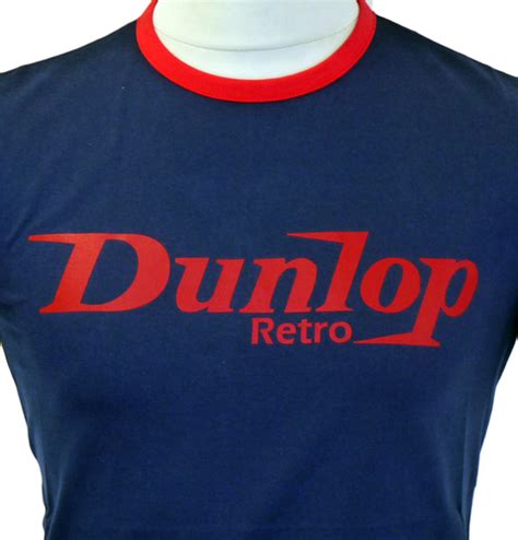 Logo T Shirt Dunlop Retro Seventies Indie Logo Print Navy Mod Tee