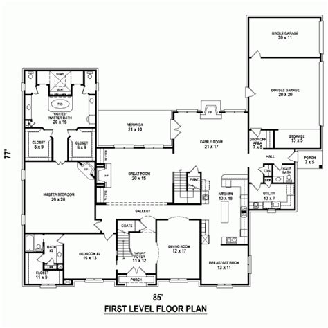 House Plan 45762 European Style With 5731 Sq Ft 5 Bed 5 Bath 1