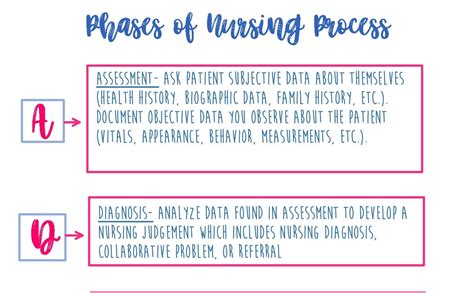 Phases Of Nursing Process Sheet Nursing Reference Sheet Etsy