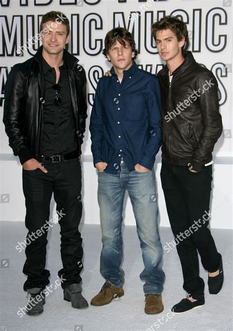 Justin Timberlake Jesse Eisenberg Andrew Garfield Editorial Stock Photo