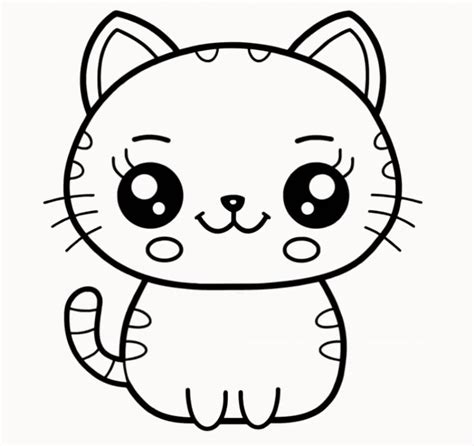 Cute Cat Drawing Easy Drawing For Kids Step By Step
