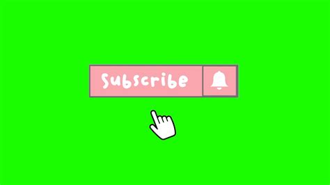 Green Screen Cute Aesthetic Pink Subscribe Button And Bell Free To