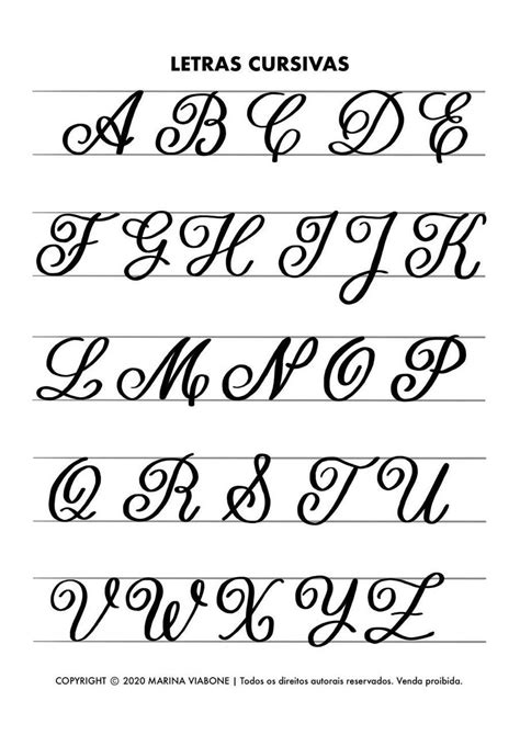 Letra Maiúscula Cursiva Marina Viabone Lettering Alfabeto De Letras Letras Cursivas