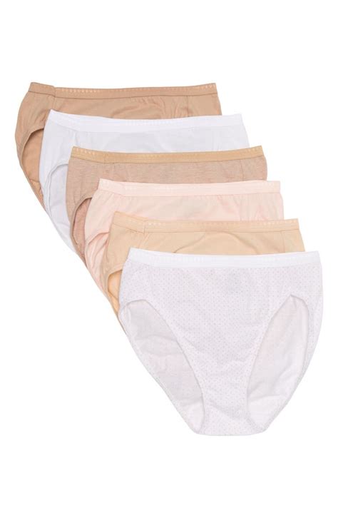 Hanes Breathable Cotton High Cut Brief Panties Pack Of 6 Nordstromrack