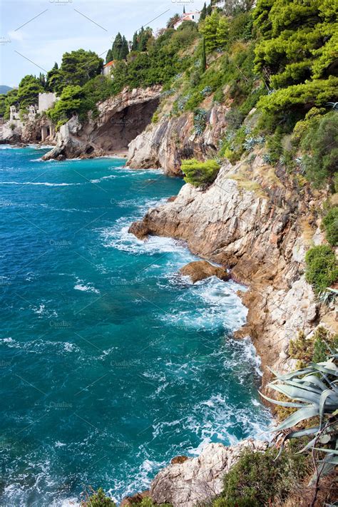 Adriatic Sea Coastline In Croatia Stock Photo Containing Nature And