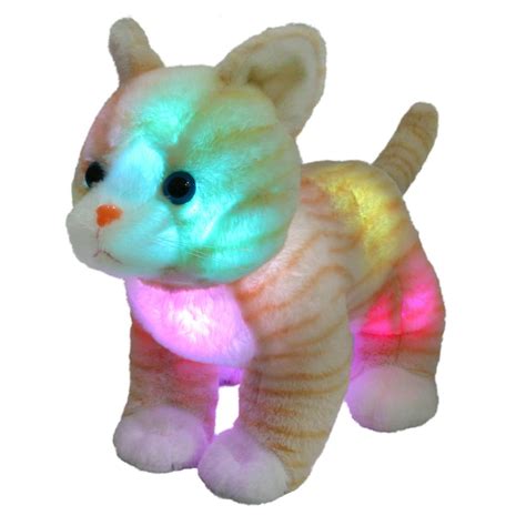 Glow Guards 14 Light Up Realistic Stuffed Cat Soft Plush Toy With Led
