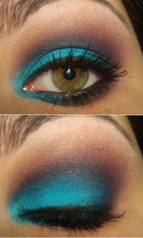 This aqua color and eyeshadow application is definitely trending this spring, so here's get beautiful aqua green eyes with the help of this powerful subliminal message. What do you think about this #aqua smokey eye?: in 2020 ...