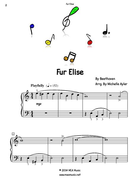 Fur elise free & easy printable sheet music for beginner piano. Easy Piano Fur Elise Easy Piano Sheet Music PDF