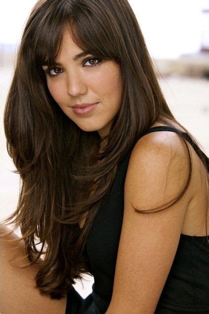 The hair is dark with added ombre color and the hair has straight across bangs too. Pin on Hair