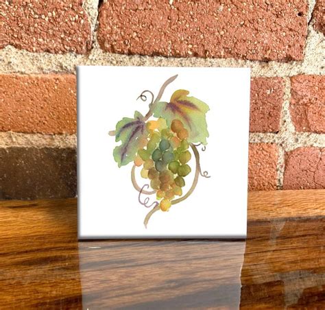 Grapes Ceramic Tile Grapes Decorative Tile Fruit Lover Etsy In 2022