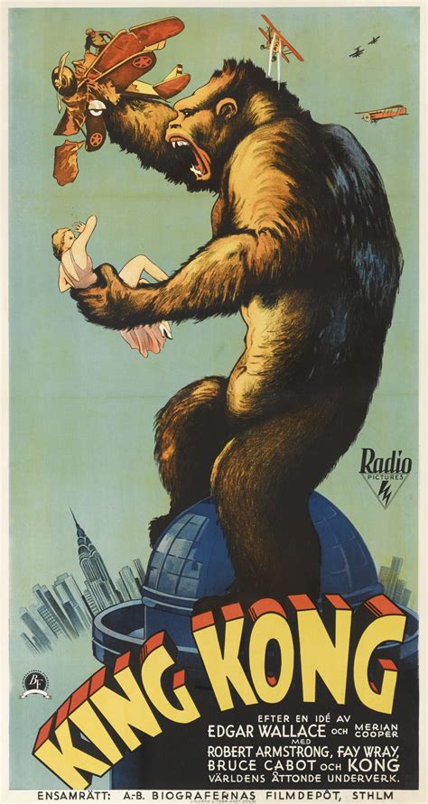 Lot 92 King Kong 1933 Poster Swedish Original Film Posters