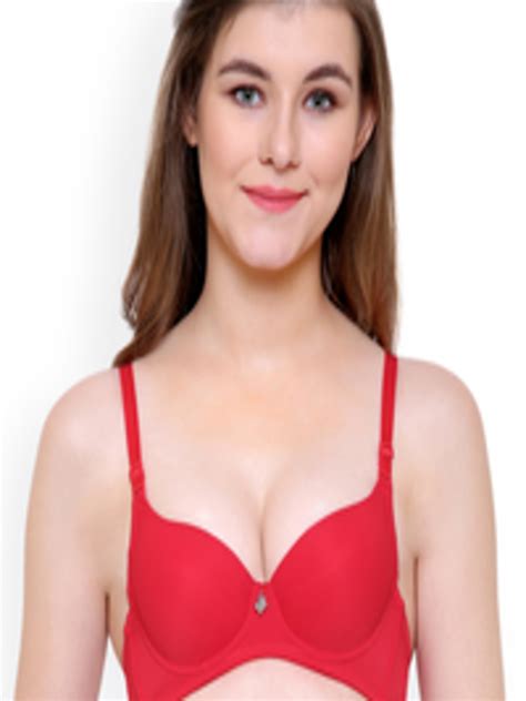 Buy Friskers Red Solid Underwired Heavily Padded Push Up Bra O 7102 03