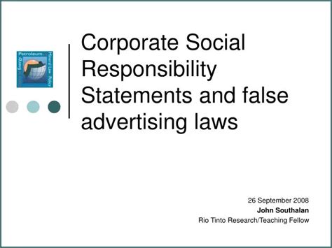 Ppt Corporate Social Responsibility Statements And False Advertising