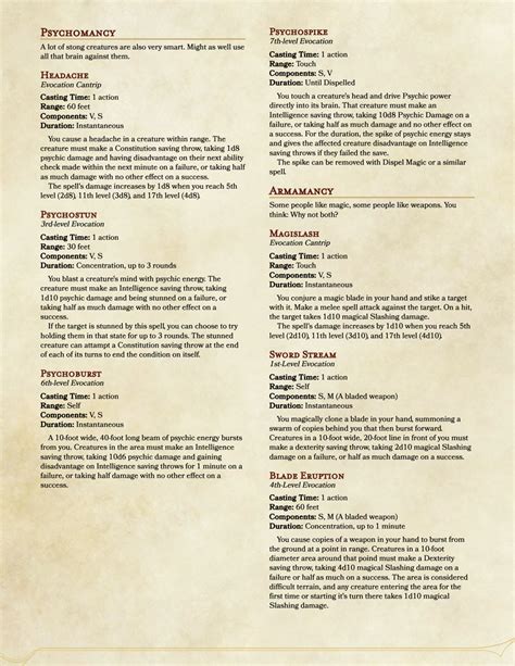 Dnd 5e damaging cantrips table. D&D 5e Homebrewing — Eyyy, finally finished covering all ...