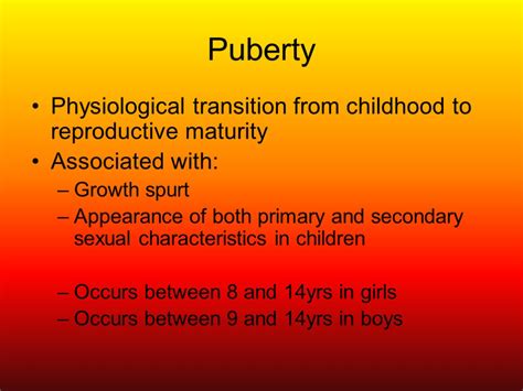 Features Of Sexual Development In Children Puberty