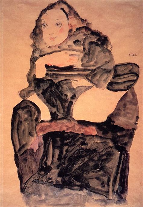 Egon Schiele Seated Girl With Raised Left Leg Watercolour On Paper Egon Schiele