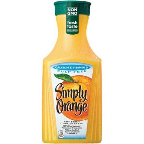 Simply Orange Juice With Calcium And Vitamin D Pulp Free 175 L Kroger