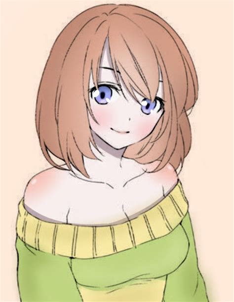 An Anime Girl With Blue Eyes Wearing A Green Dress And Yellow Sweater Posing For The Camera