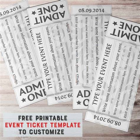 Free Printables Online Printable Ticket Templates Recipe Cards And More