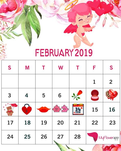 February Calendar Love Month Valentines February Calendar