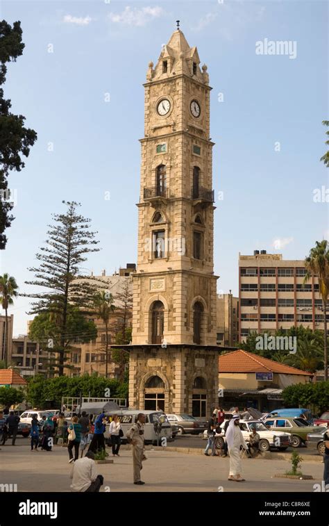 Ottoman Clock Tower Tripoli Trablous Northern Lebanon Stock Photo