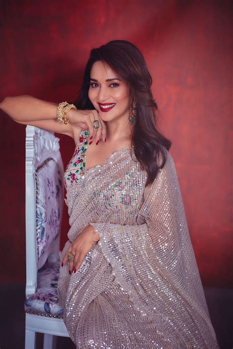 Madhuri Dixit In A Gorgeous Saree Inspired By The Victorian Era