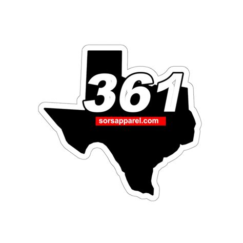 361 Area Code Sticker Waterproof Vinyl Sors Apparel Co Usa