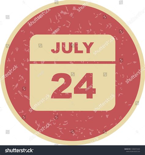 July 24th Date On A Single Day Calendar Royalty Free Stock Vector