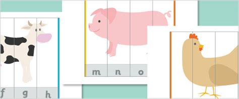 Many teachers and parents use the worksheets in the alphabet worksheet collection to review skills and supplement classroom material. Farm Animal Alphabet Puzzles (Uppercase & lowercase ...
