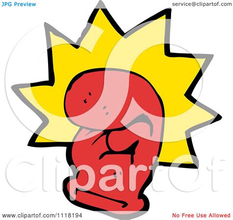 Vector Cartoon Of A Red Boxing Glove Punching 2 Royalty