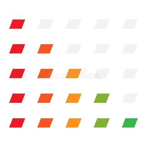 5 Step Simple Progress Level Indicator With Color Code Progression