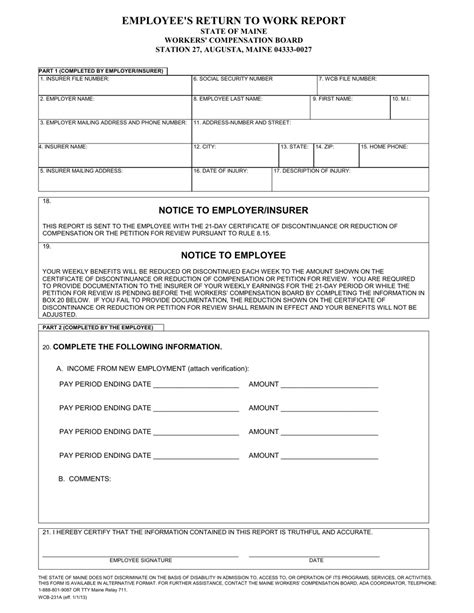 Form Wcb 231a Fill Out Sign Online And Download Fillable Pdf Maine