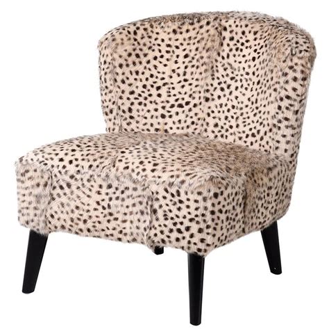 Leopard Effect Fur Occasional Chair Leopard Print Chair Printed
