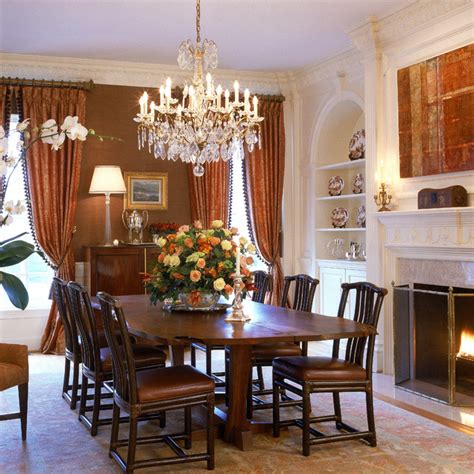 The colors are muted and natural, and there are textural quality interior and exterior achieved through the. English Manor House McLean - Traditional - Dining Room ...
