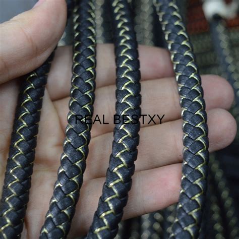 5mlot Approx 8mm Braid Leather Cord Rope Thread Fitting Diy