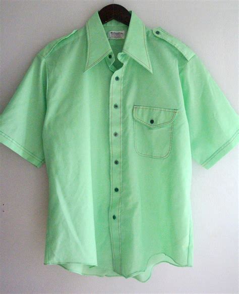Mint Green Shirt With Contrast Stitching 1300 Via Etsy Mint Green