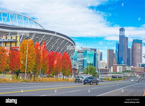 Stock Photo Photography Fall Colors Red Maple Trees Safeco Stadium
