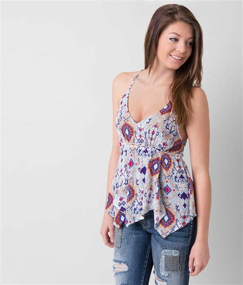 Patrons Of Peace Printed Tank Top Womens Tank Tops In Grey Multi