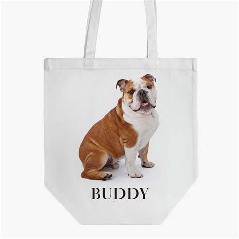 Personalized English Bulldog Cotton Tote Bag Tote Bag Bags Tote
