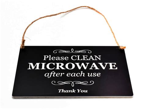 Please Clean Microwave After Each Use Kitchen Engraved Sign In Wood