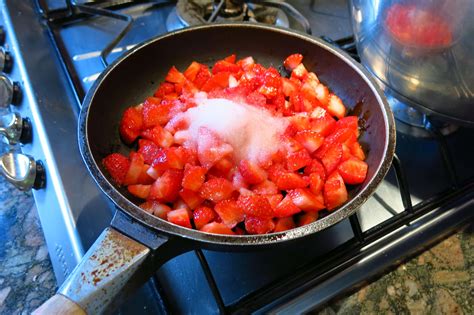 Cooking Strawberries Sugar Tuscany Italy