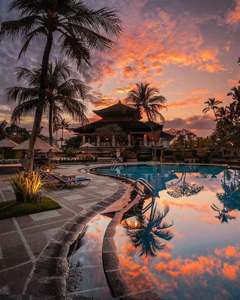 Travel Vacations Nature On Instagram Orange Sunset Skies ☁️ Ubud