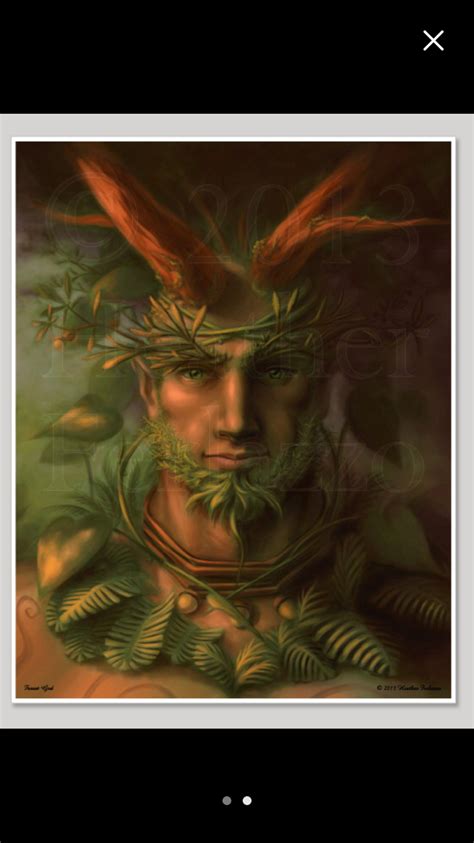 The Green Man Pagan Gods Mythological Forest Painting 8x10 Etsy